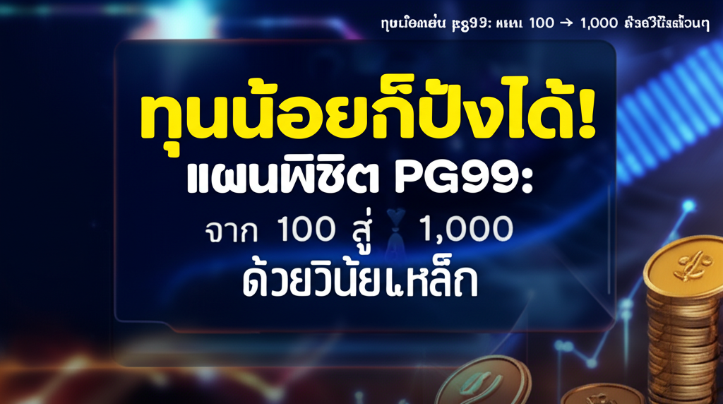 ทุนน้อยก็ปังได้! แผนพิชิต PG99: จาก 100 สู่ 1,000 ด้วยวินัยเหล็ก